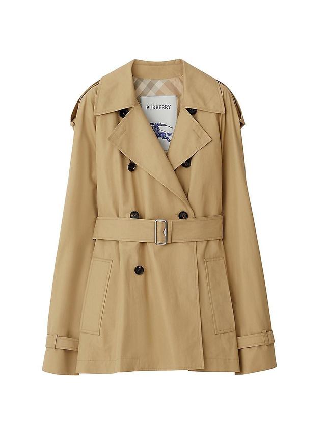 Womens Cotton Gabardine Double-Breasted Trench Coat Product Image