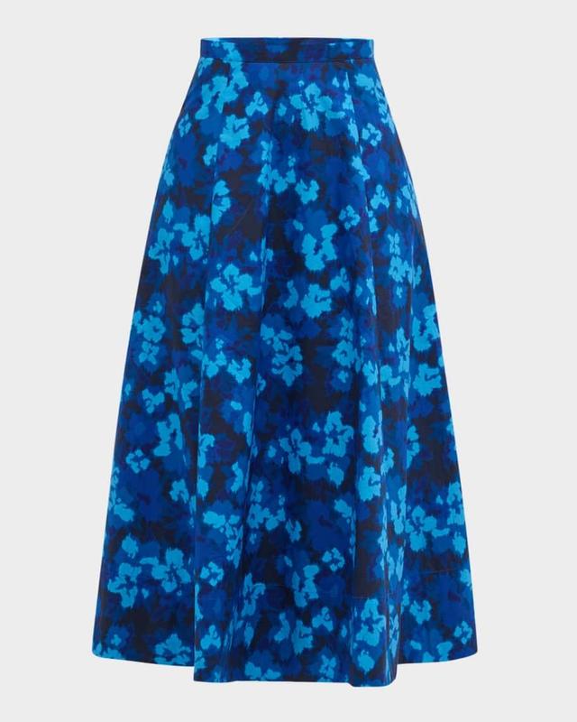 Vianne Floral A-Line Midi Skirt Product Image