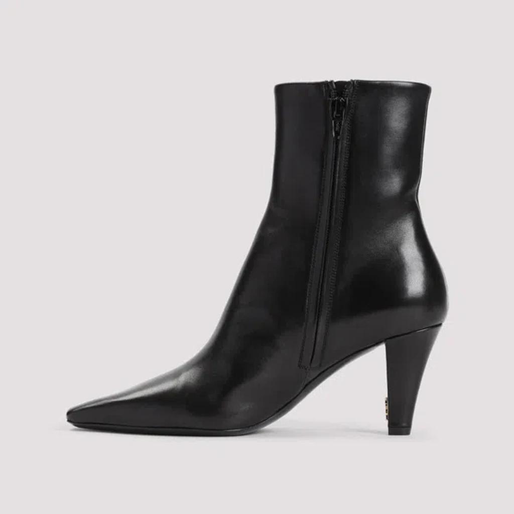 SAINT LAURENT Jill Calfskin Ankle Booties In Black Product Image