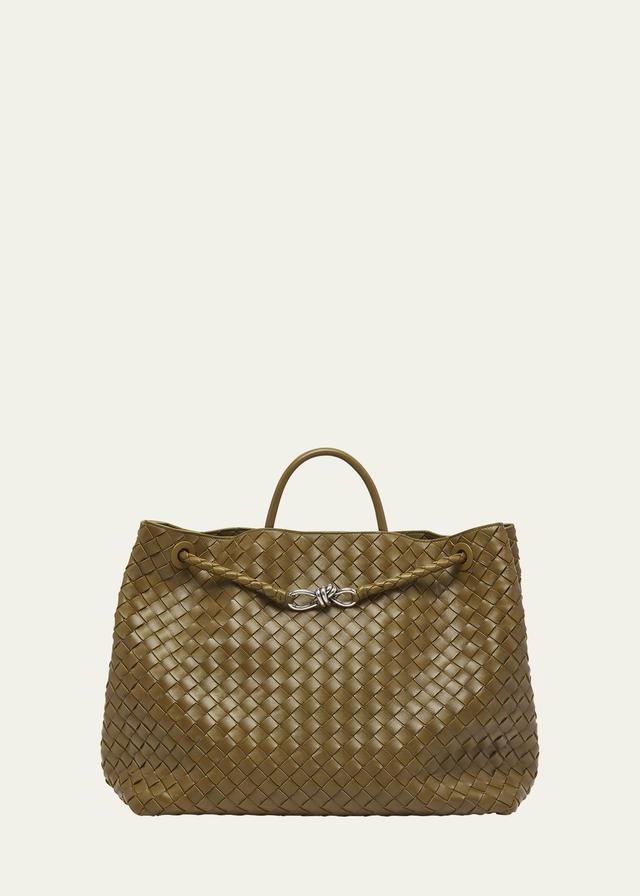 Bottega Veneta - Large Andiamo Intrecciato Leather Tote Bag - Brown - OS - Moda Operandi Product Image