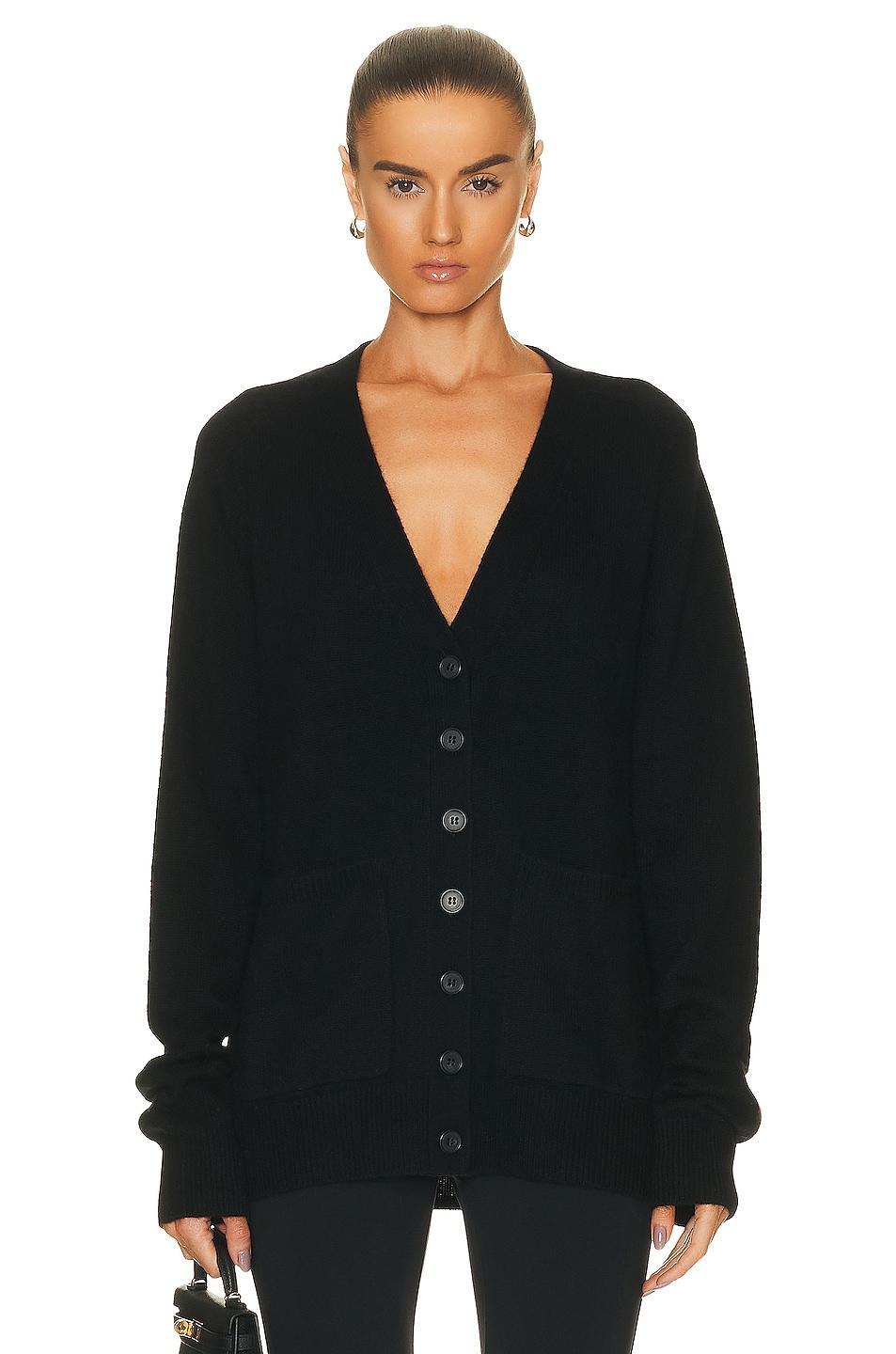 Eterne Theodore Cardigan in Black - Black. Size M/L (also in ). Product Image