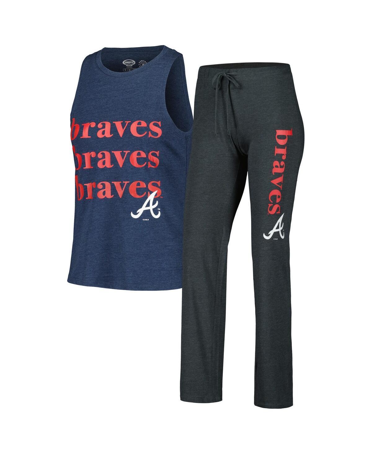 Womens Concepts Sport Charcoal Atlanta Braves Meter Muscle Tank and Pants Sleep Set - Charcoal Product Image