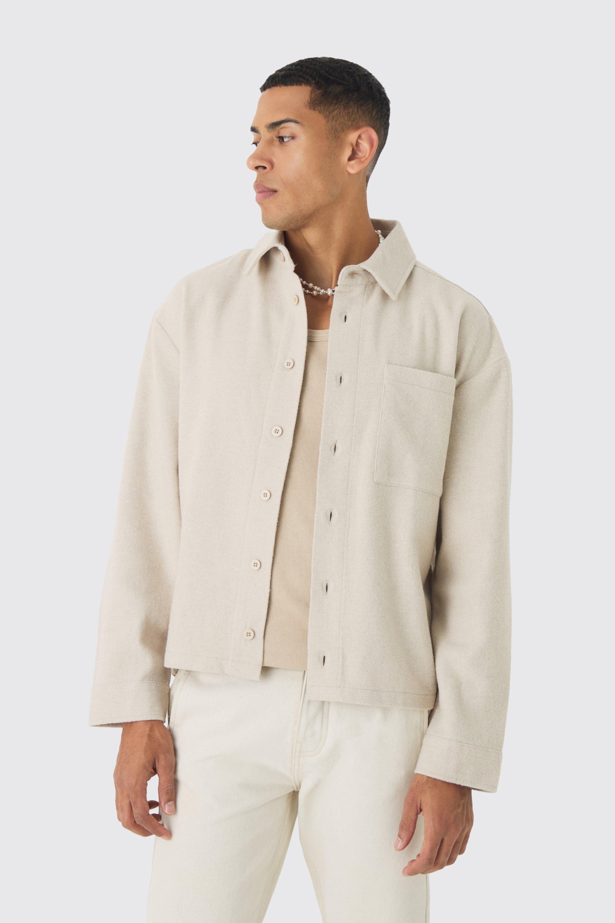 Lightweight Oversized Brushed Overshirt | boohooMAN USA Product Image