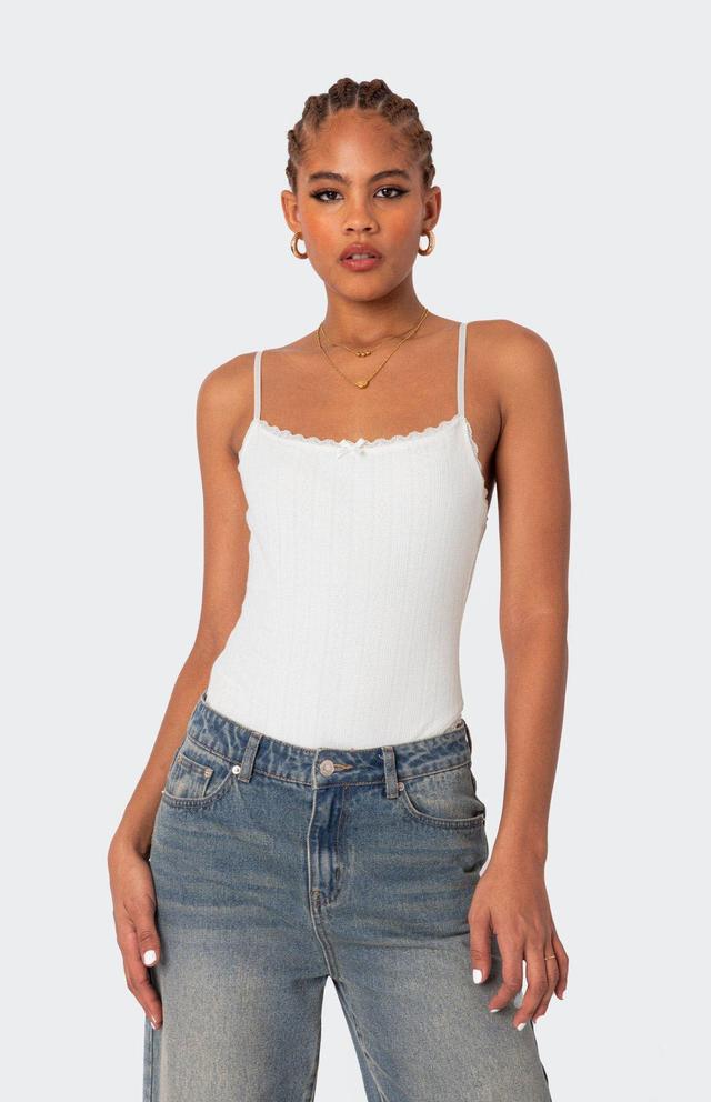 Edikted Women's Krysten Lacey Pointelle Bodysuit Product Image