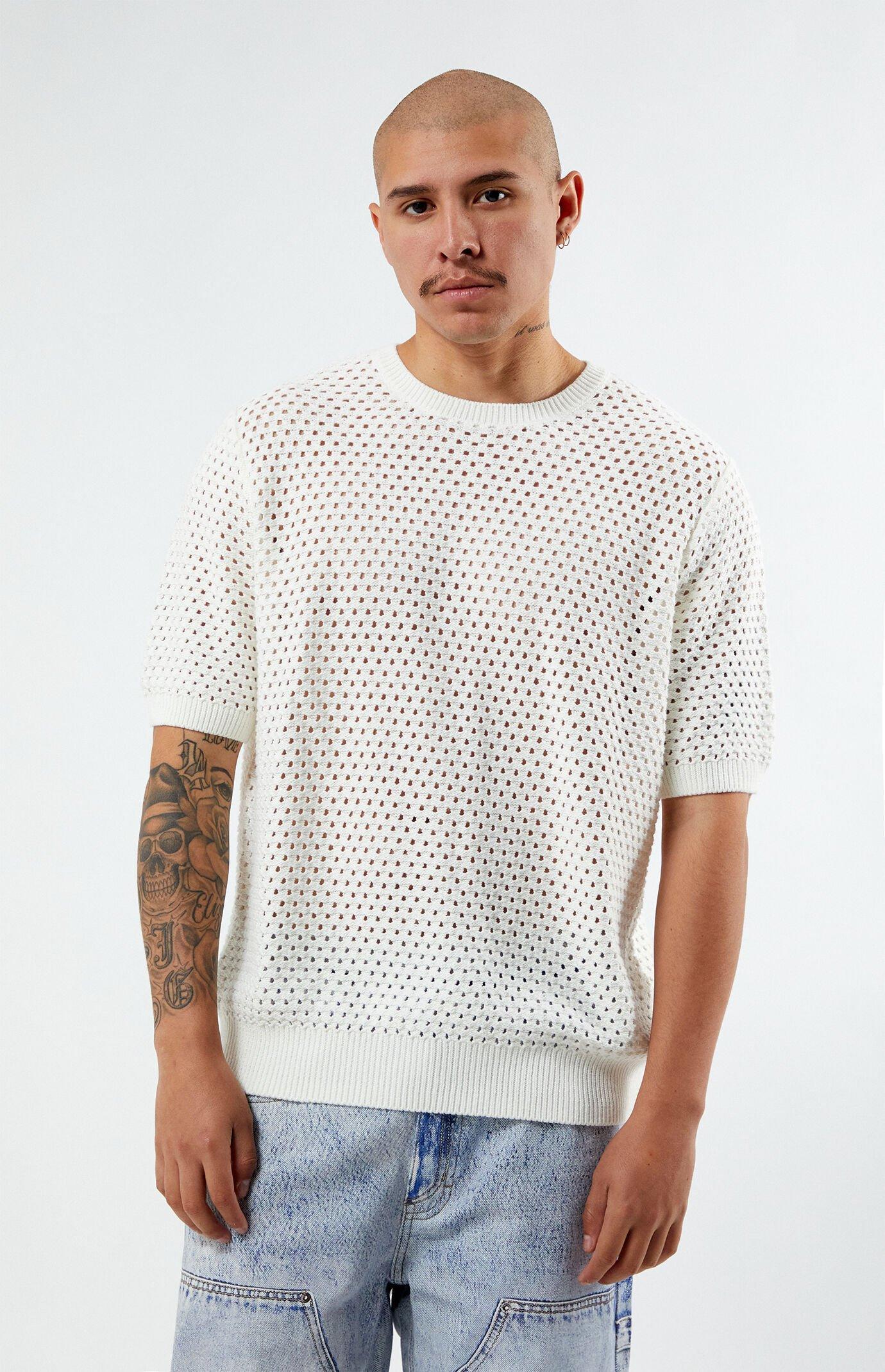 Guess Mens White Peaks Woven T-Shirt Product Image