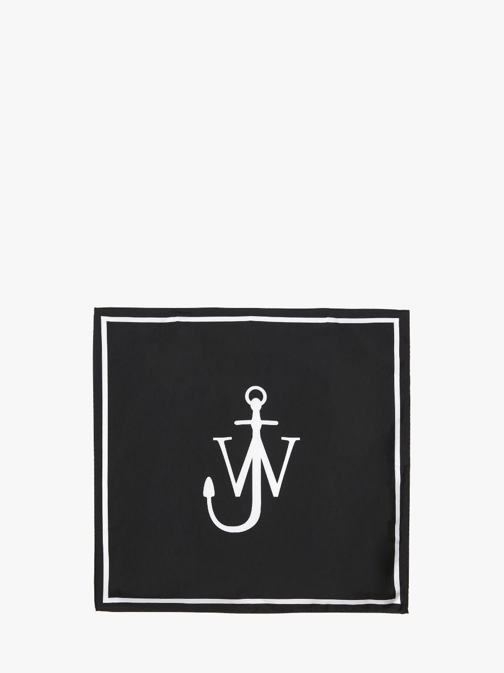 SILK SCARF WITH ANCHOR LOGO in black | JW Anderson US  Product Image