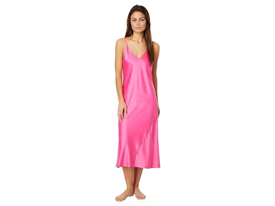 N by Natori Venetian Satin Gown (Coral Punch) Women's Pajama Product Image