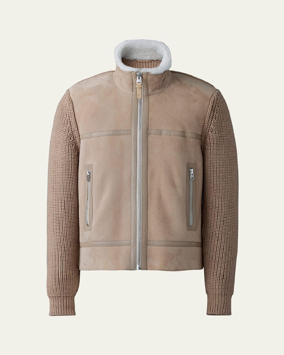 Men's Jonathan Mixed-Media Shearling Jacket Product Image