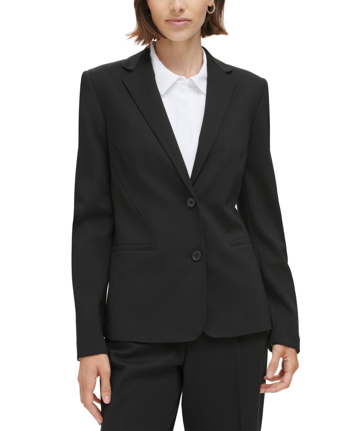 Calvin Klein Petite Two-Button Notch-Collar Jacket Product Image