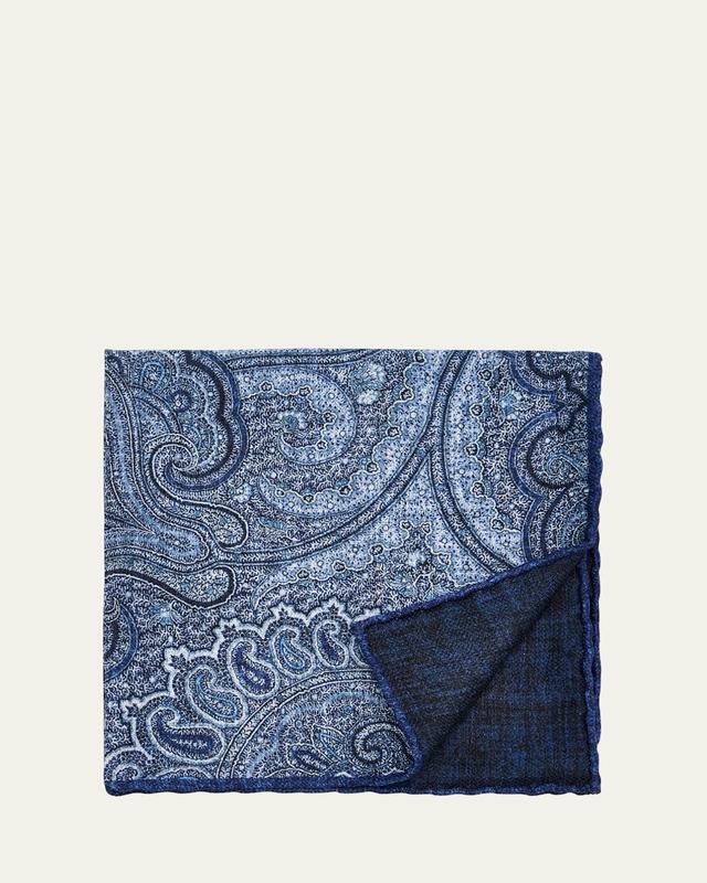 Men's Silk Paisley-Print Pocket Square Product Image