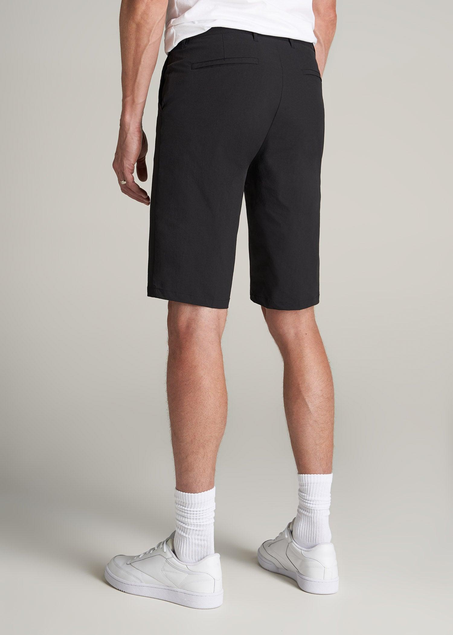 Premium Hybrid Shorts for Tall Men in Black Male Product Image