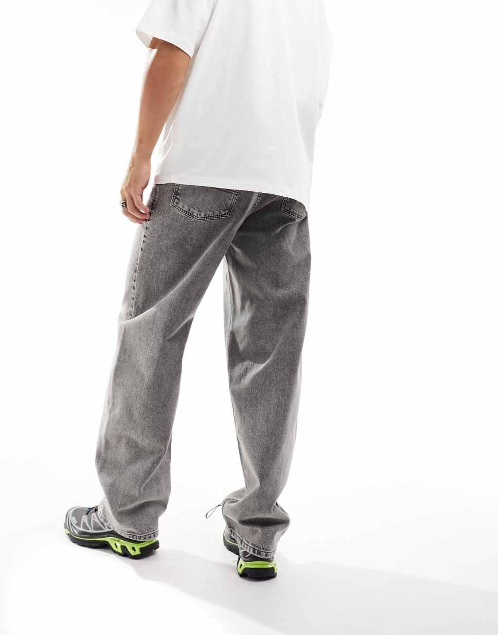 COLLUSION low rise baggy jeans in gray Product Image