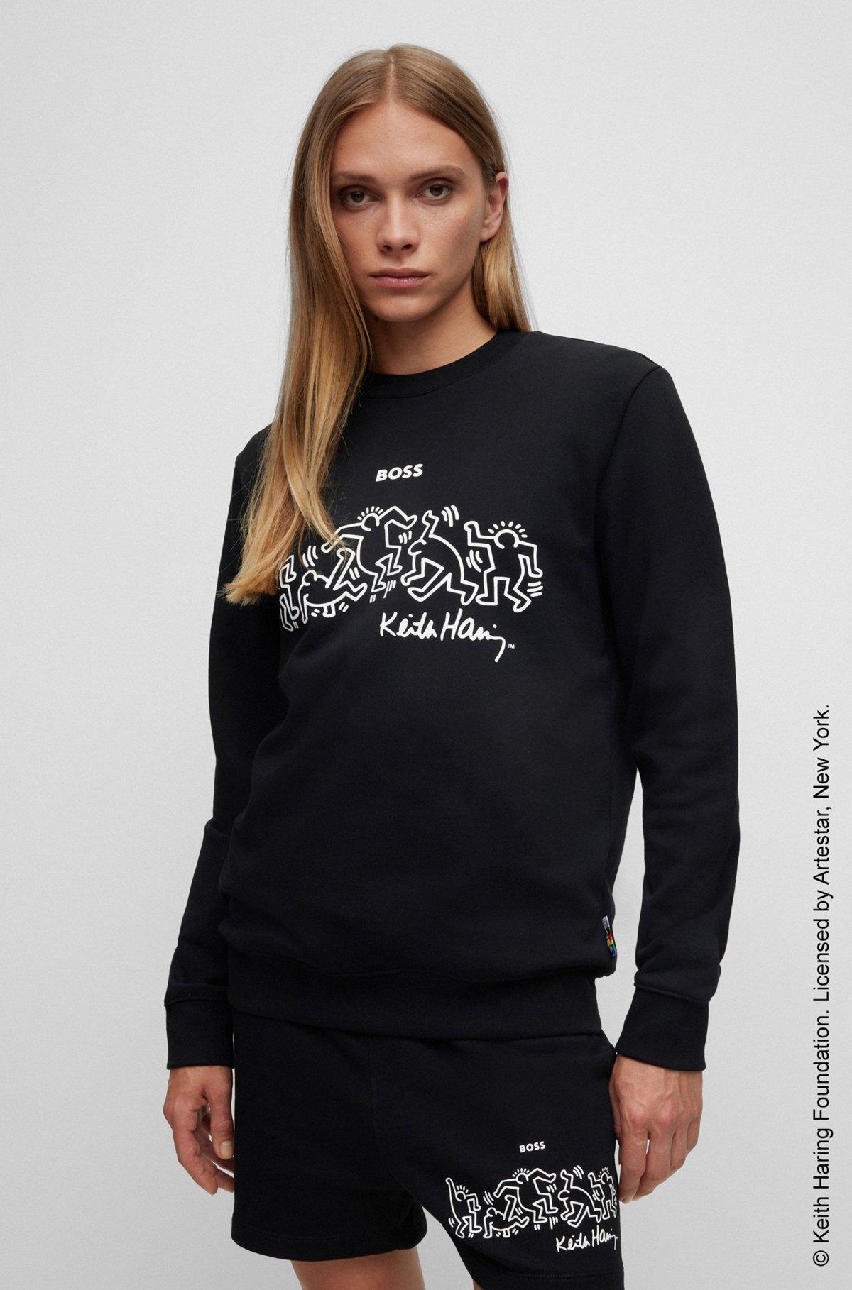 BOSS x Keith Haring gender-neutral cotton-blend sweatshirt with special artwork Product Image