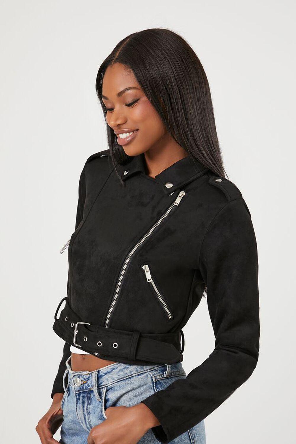 Faux Suede Cropped Moto Jacket | Forever 21 Product Image