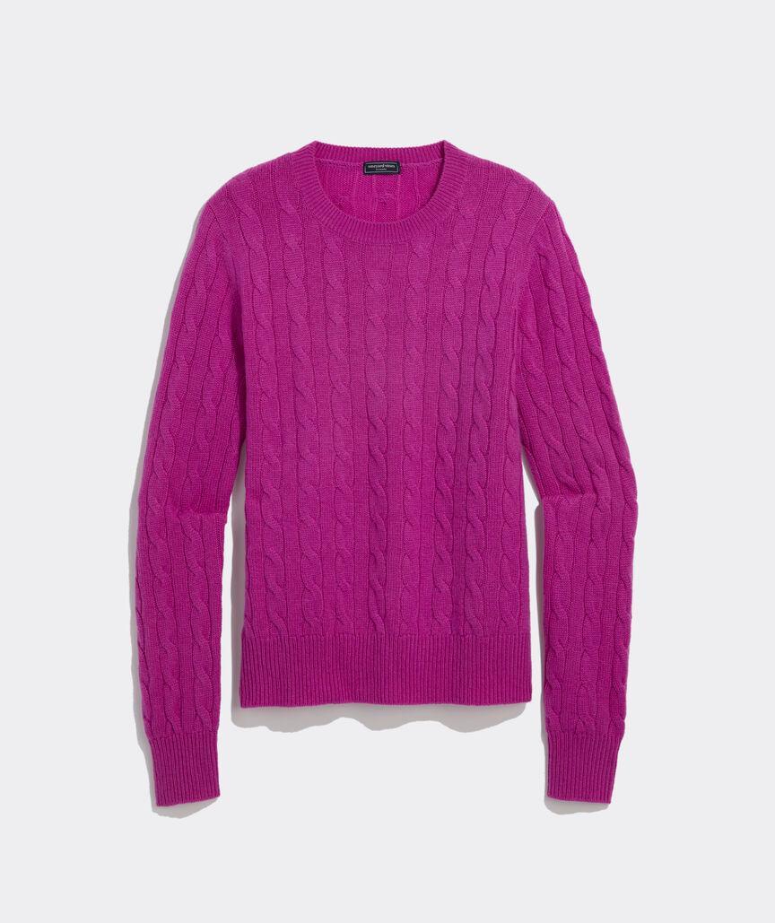 Cashmere Classic Cable Crewneck Sweater Product Image