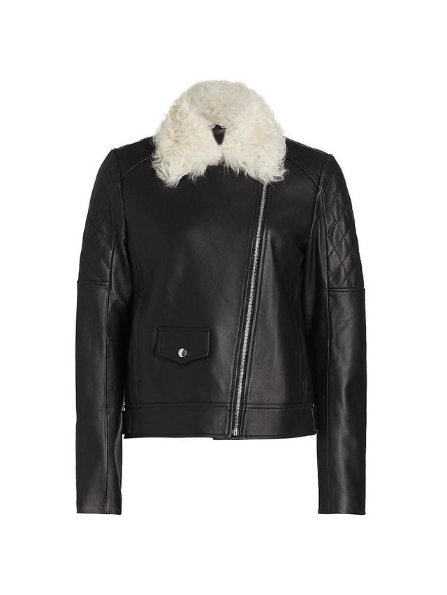 Womens Maximilian Shearling Collar Jacket Product Image