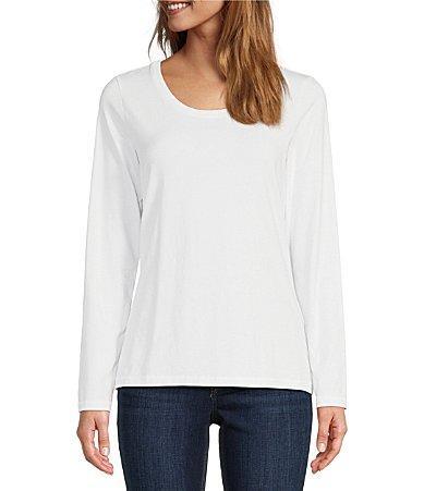 L.L.Bean Soft Stretch Supima Tee Scoop Neck Long Sleeve Women's Clothing Product Image