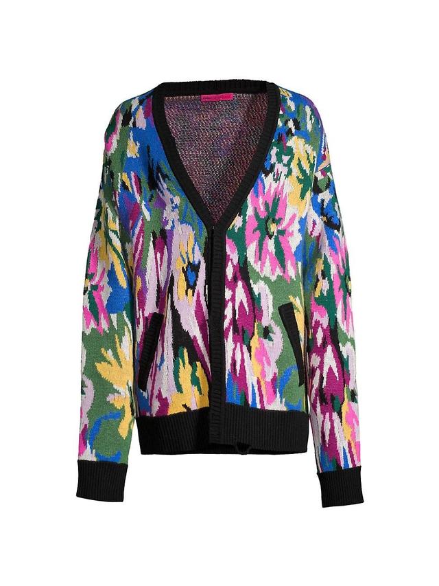 Mens Crazy Flower Wool-Cashmere Oversized Cardigan Product Image