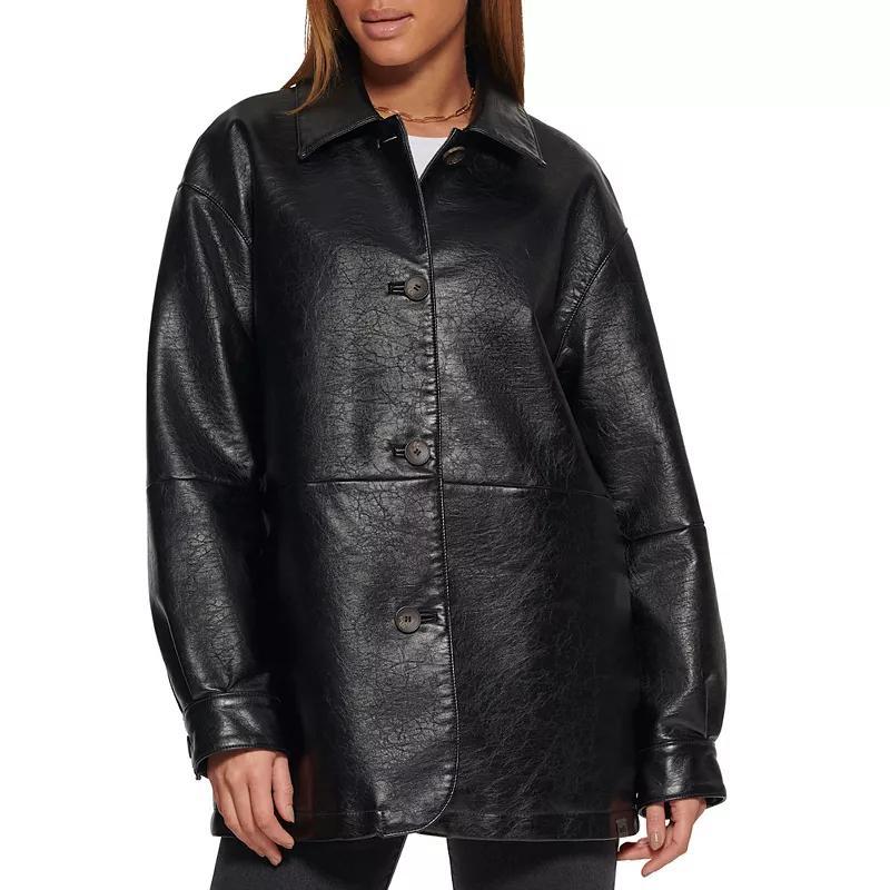 Womens Levis Faux Leather Vintage Collared Shirt Jacket Product Image