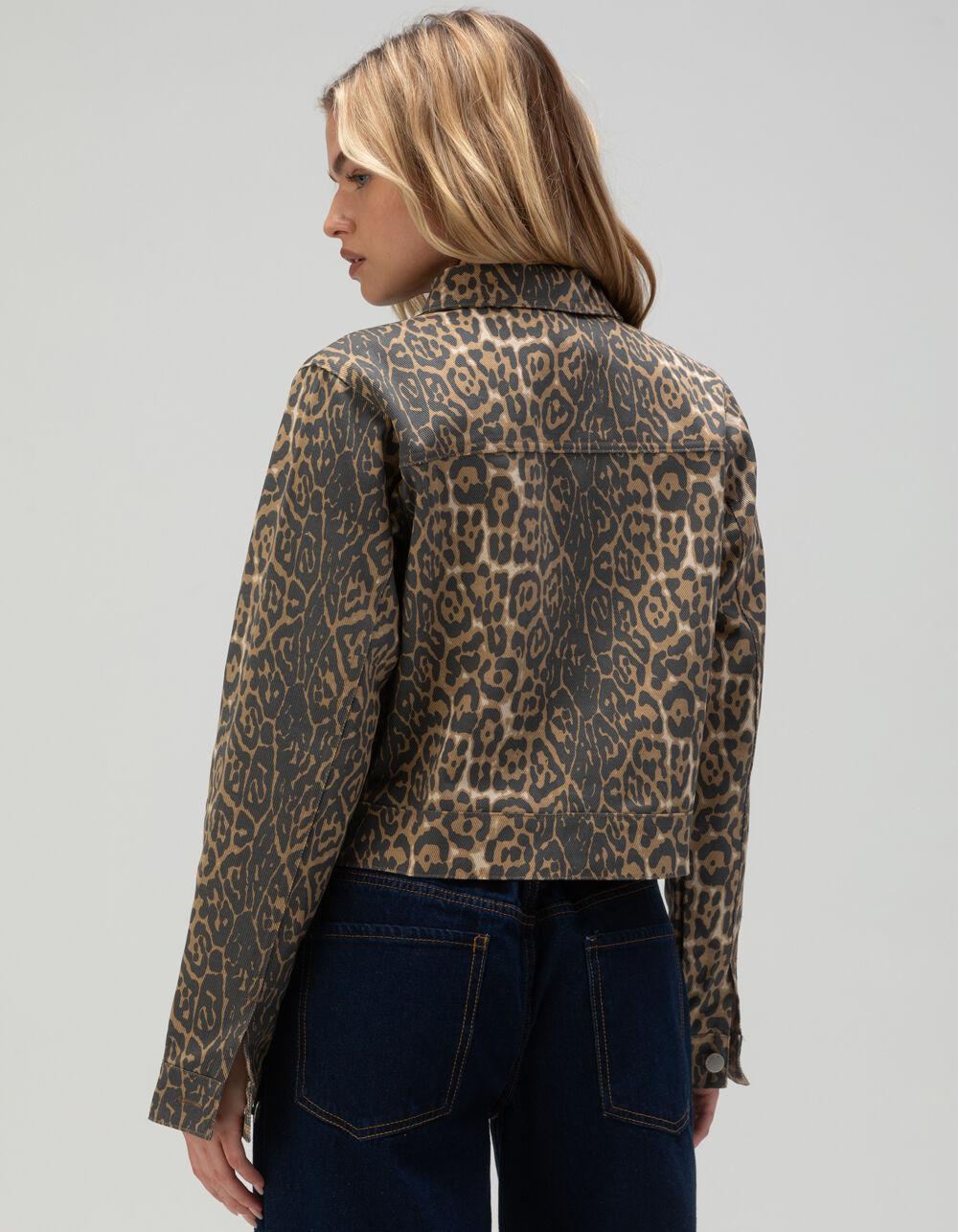 RSQ Womens Leopard Trucker Jacket Product Image