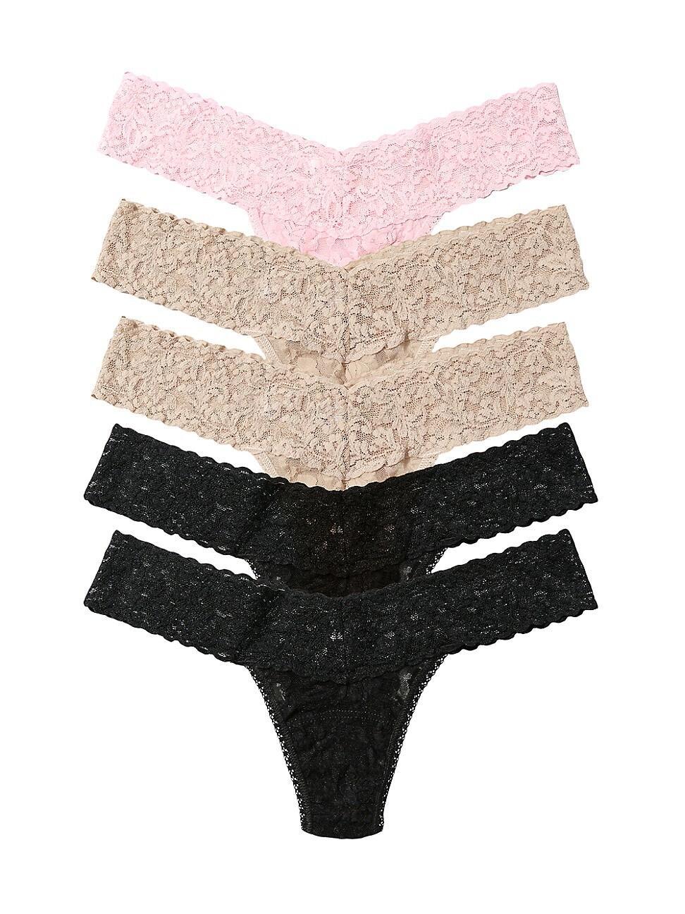 Womens Signature Lace 5-Pack Low-Rise Thong Set Product Image