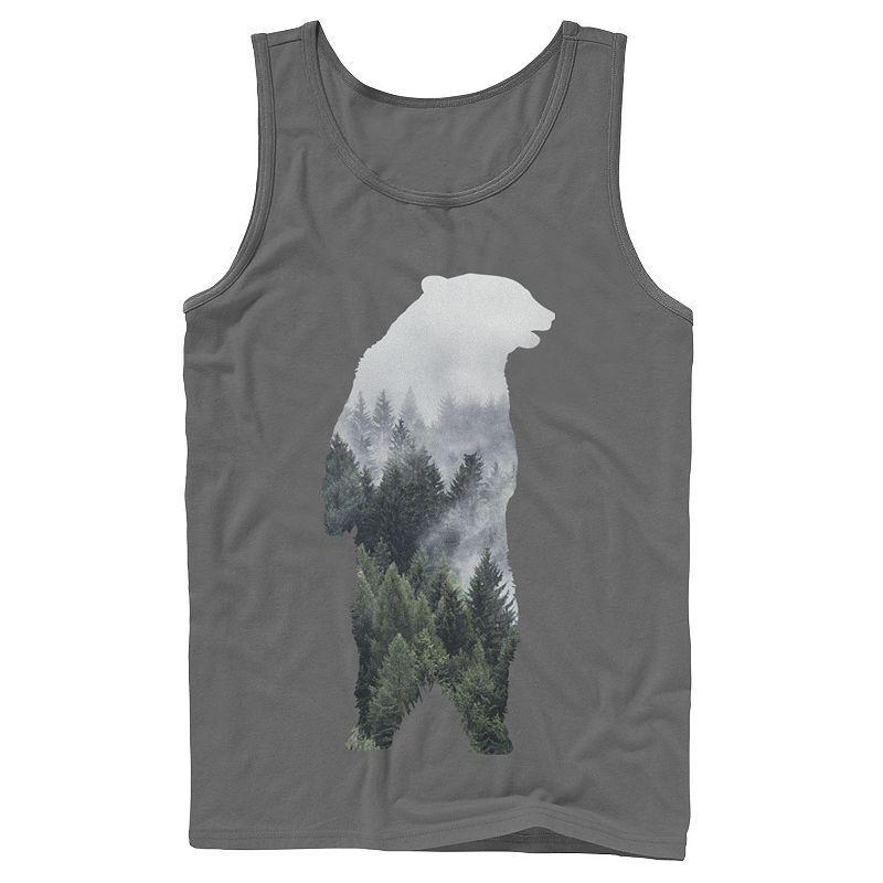 Mens Bear Mountain Silhouette Tank Top Grey Product Image