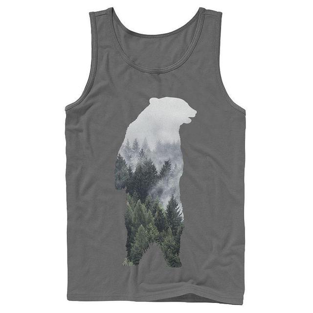 Mens Bear Mountain Silhouette Tank Top Grey Product Image