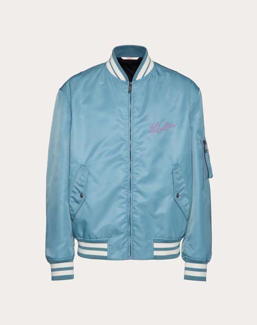 NYLON BOMBER JACKET WITH VALENTINO EMBROIDERY AND VLOGO SIGNATURE PRINT Product Image