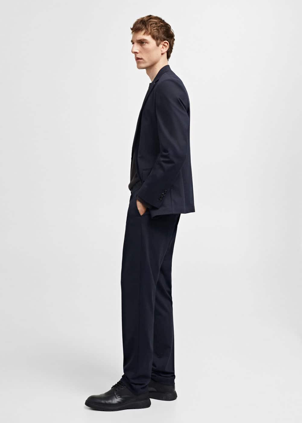 MANGO MAN - Slim-fit cotton suit pants dark navyMen Product Image