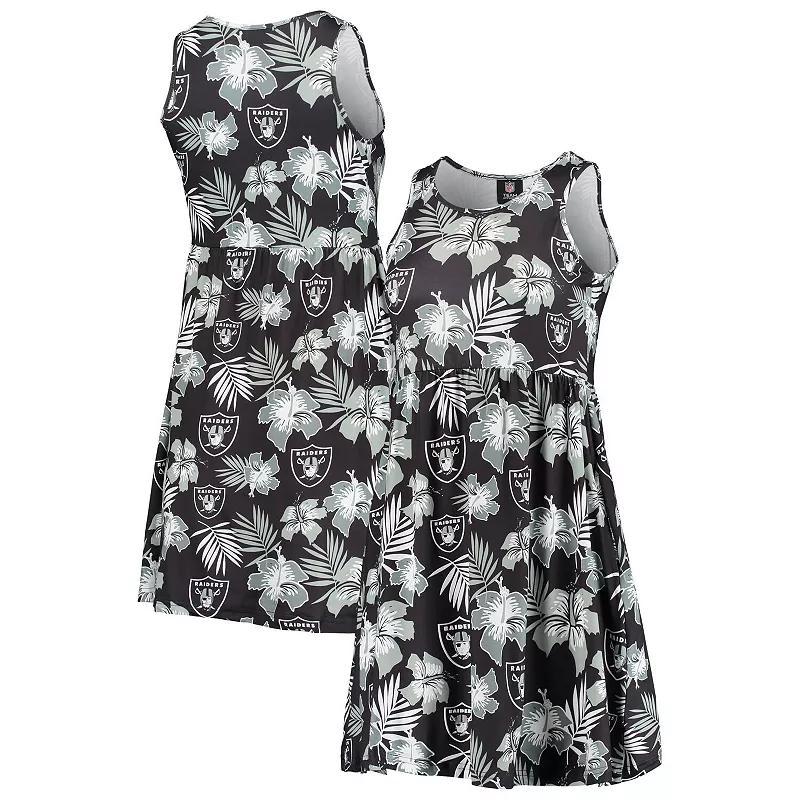 Womens Foco Black Las Vegas Raiders Floral Sundress Product Image