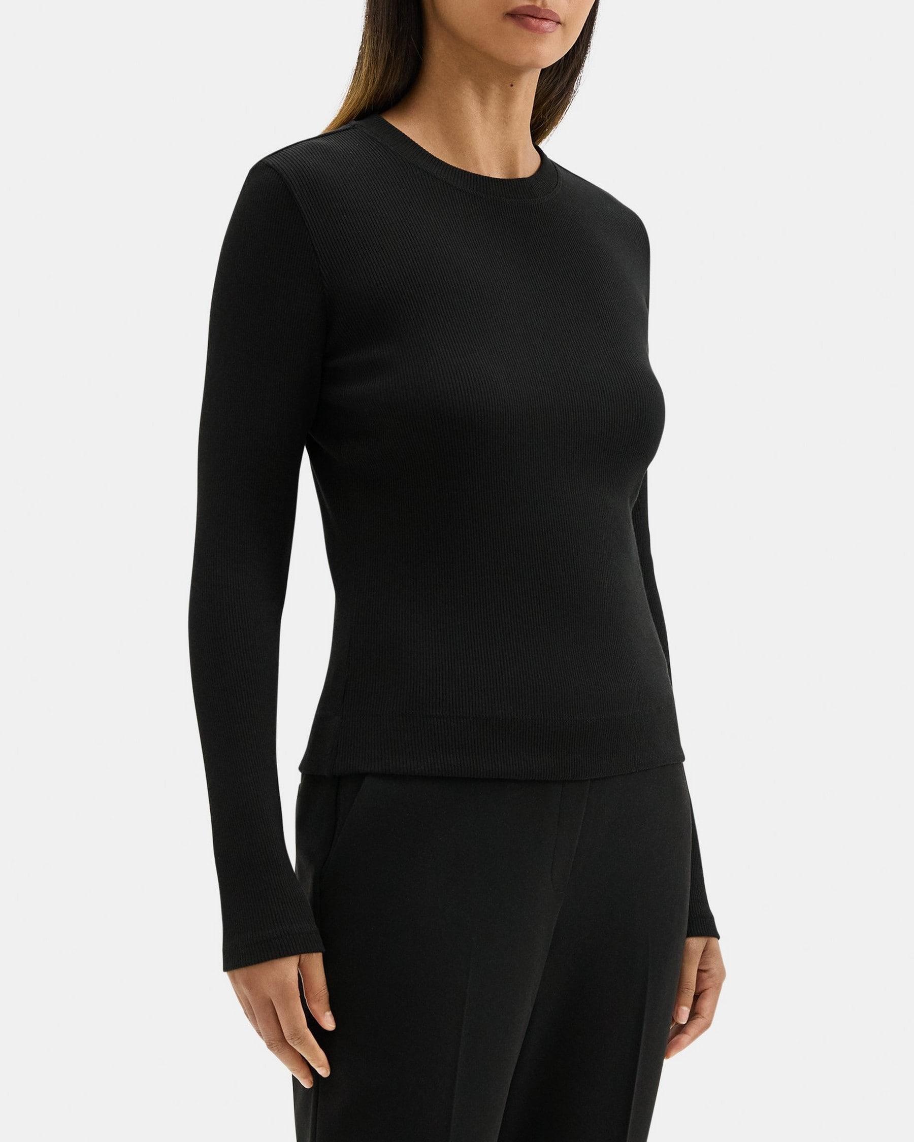 Long-Sleeve Tiny Tee in Ribbed Modal Cotton Product Image