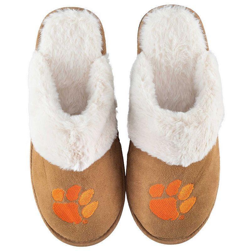 Womens ZooZatz Clemson Tigers Faux Fur Slippers Product Image