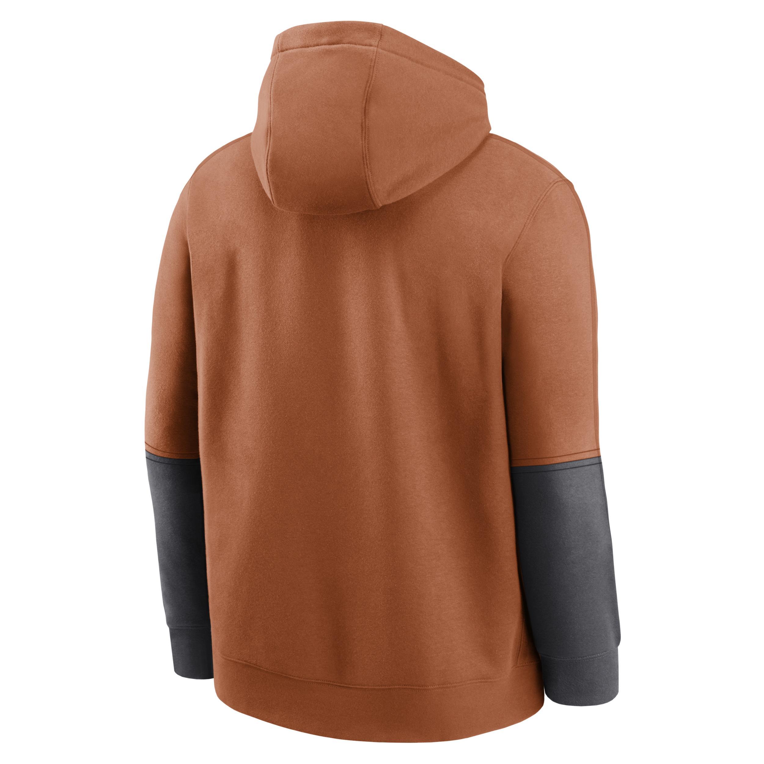 Texas Longhorns Sideline Team Issue Club Nike Mens College Pullover Hoodie Product Image