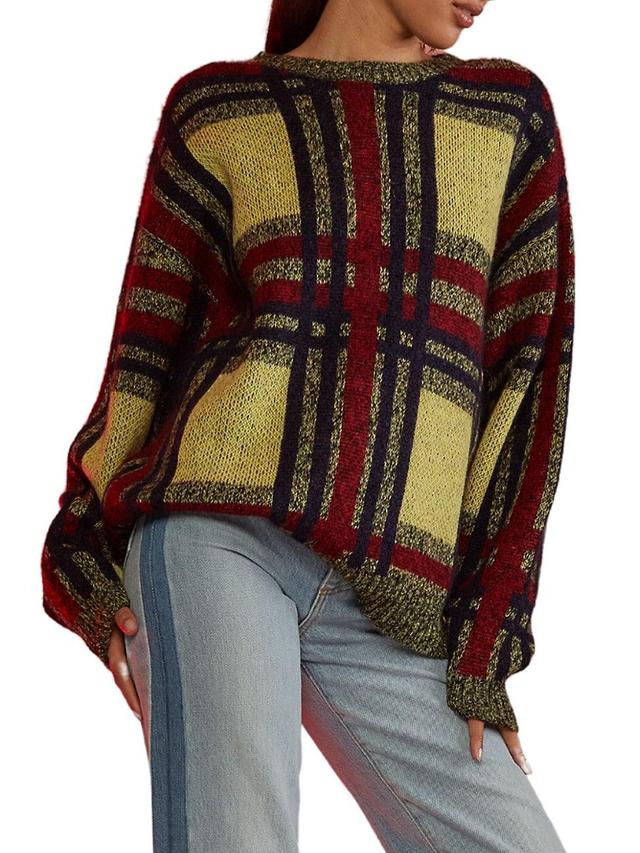 Womens Mohair Wool-Blend Jacquard Sweater Product Image