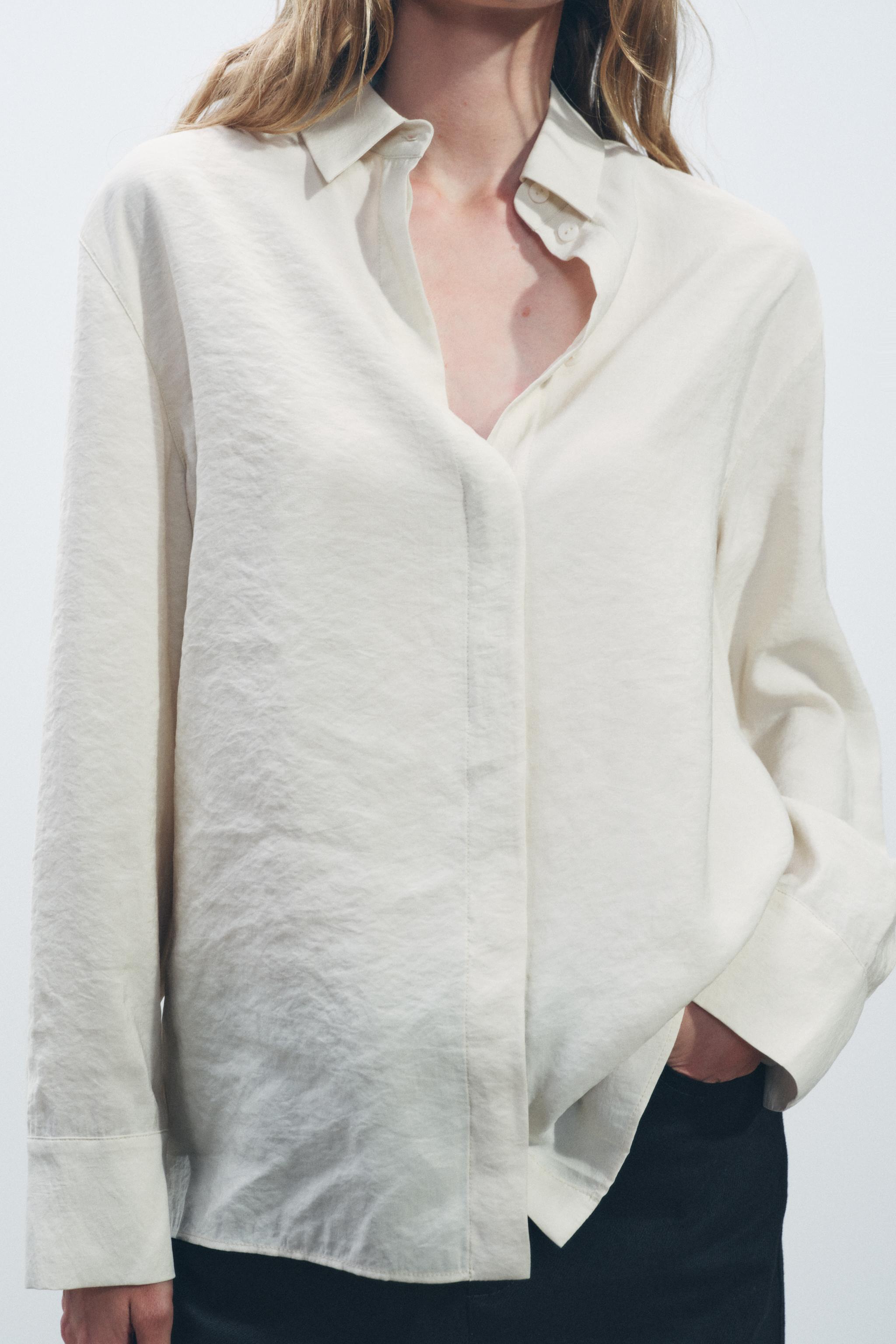 FLOWY BUTTON SHIRT ZW COLLECTION Product Image