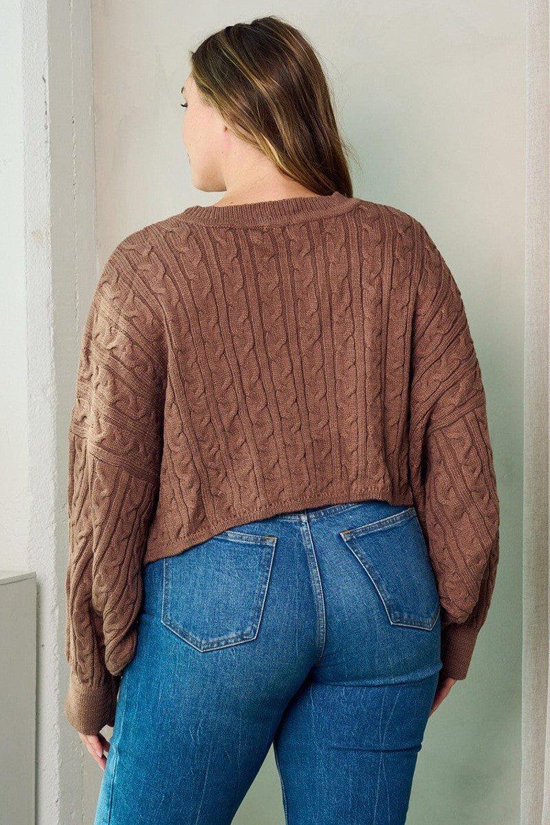 Plus Don't Sell Yourself Short Cropped Sweater Product Image