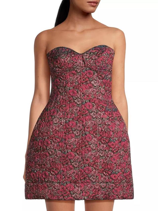 Floral Jacquard Strapless Minidress Product Image