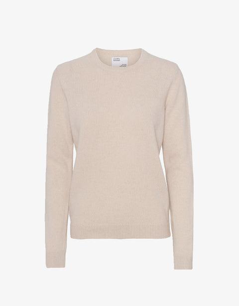 Women Classic Merino Wool Crew - Ivory White Product Image