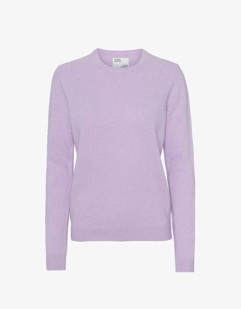 Women Classic Merino Wool Crew - Soft Lavender Product Image