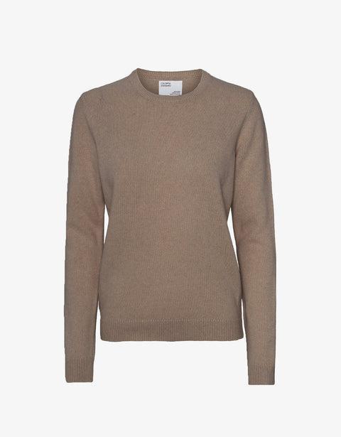 Women Classic Merino Wool Crew - Warm Taupe Product Image