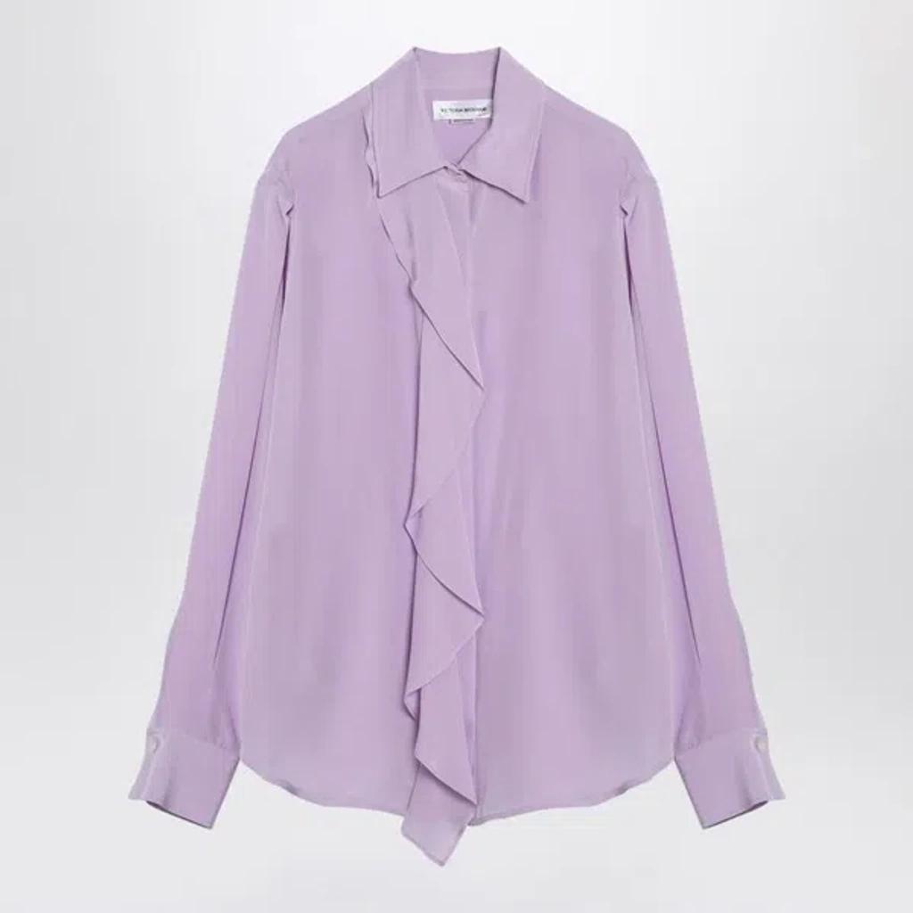 Lilac Shirt With Ruffles In Pink Product Image