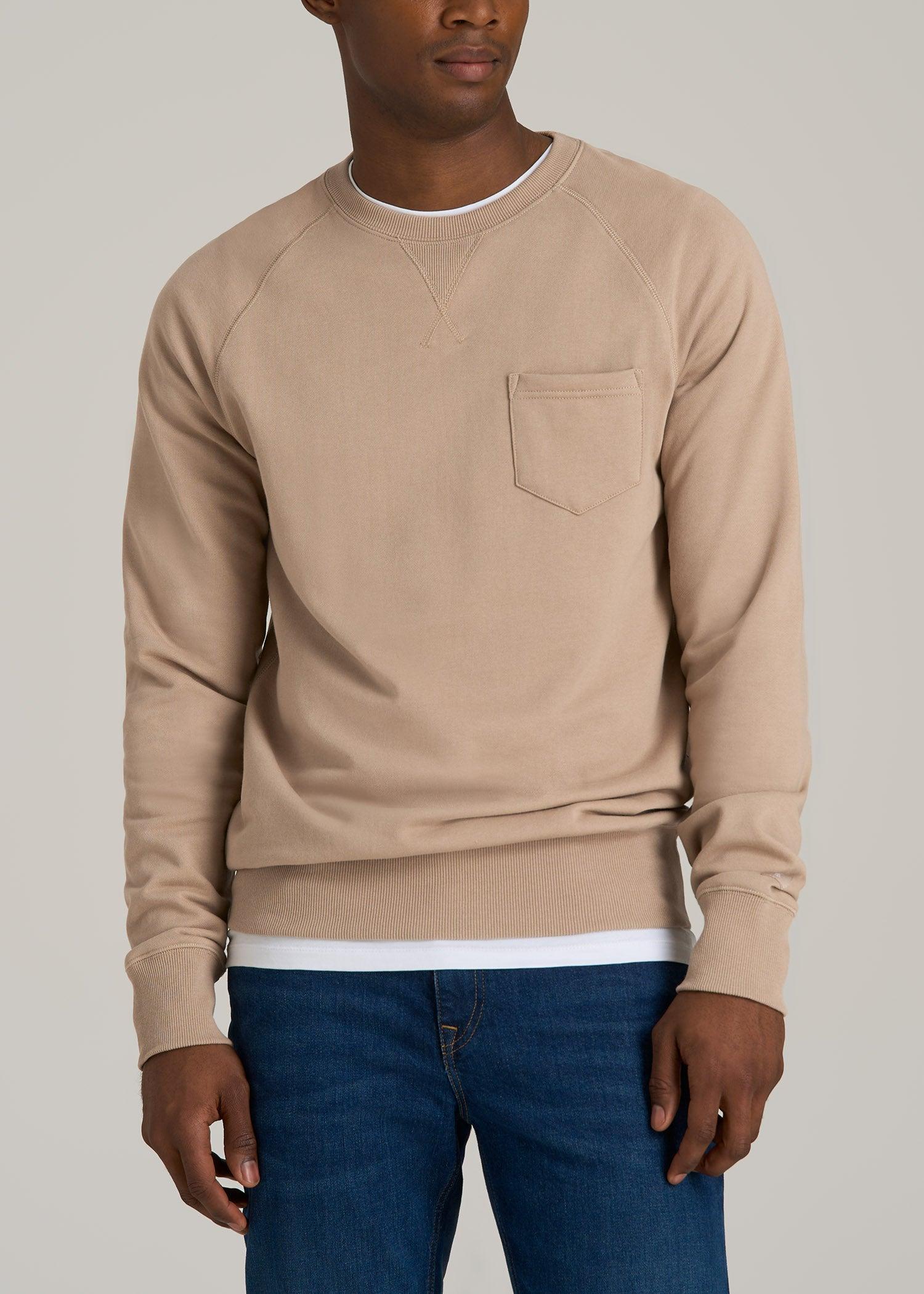 Wearever 2.0 French Terry Crewneck Sweatshirt for Tall Men in Light Camel Product Image