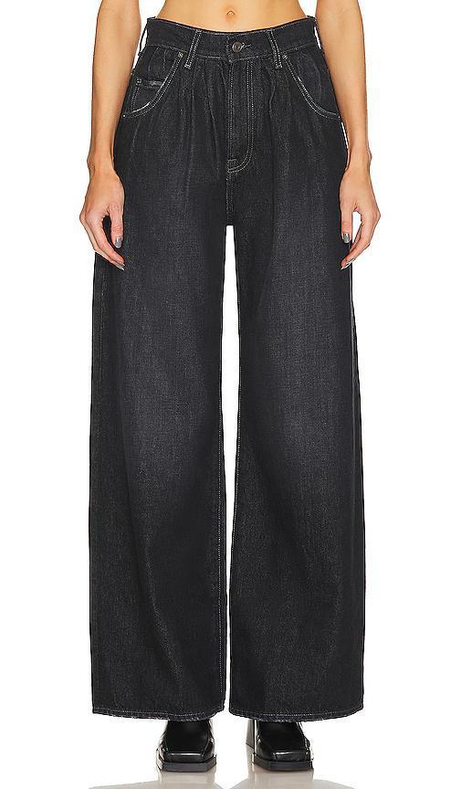 GRLFRND Chloe High Rise Pleated Wide Leg in Black. Size 24, 27, 31, 32. Product Image