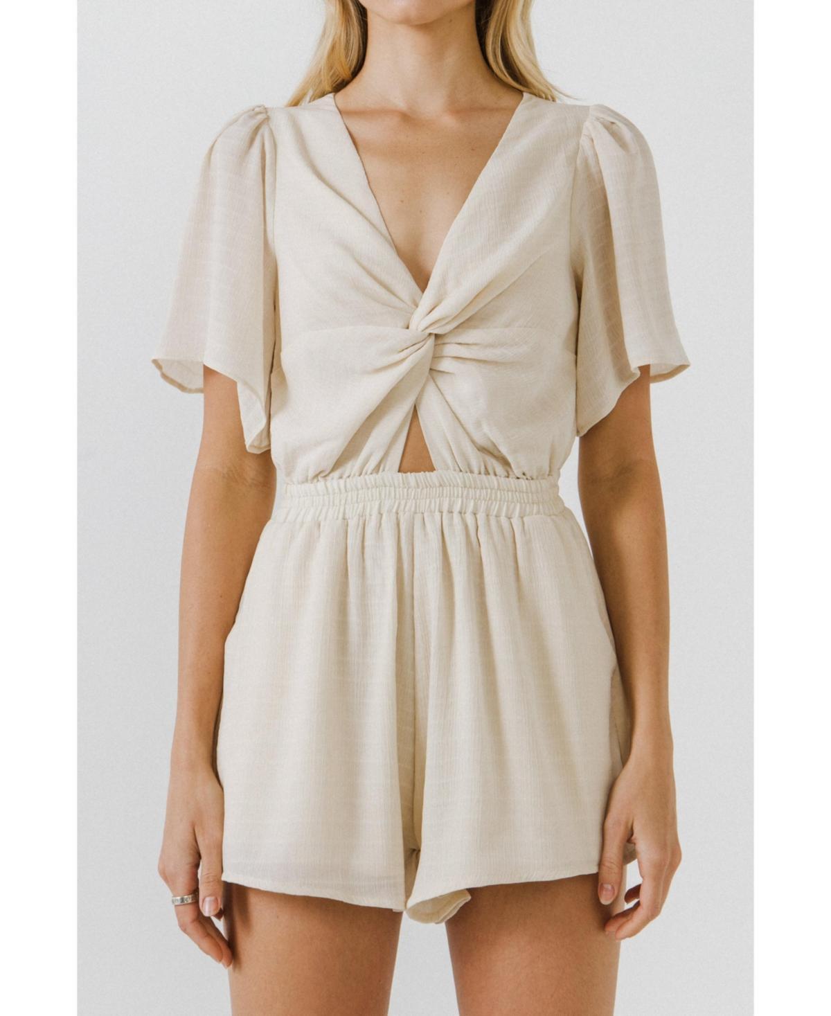 Free the Roses Womens Knotted Romper Product Image