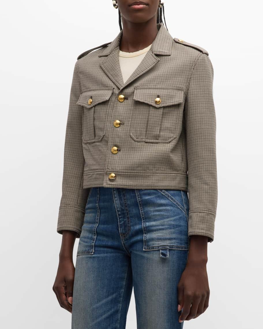 Lise Check Crop Military Blazer Product Image