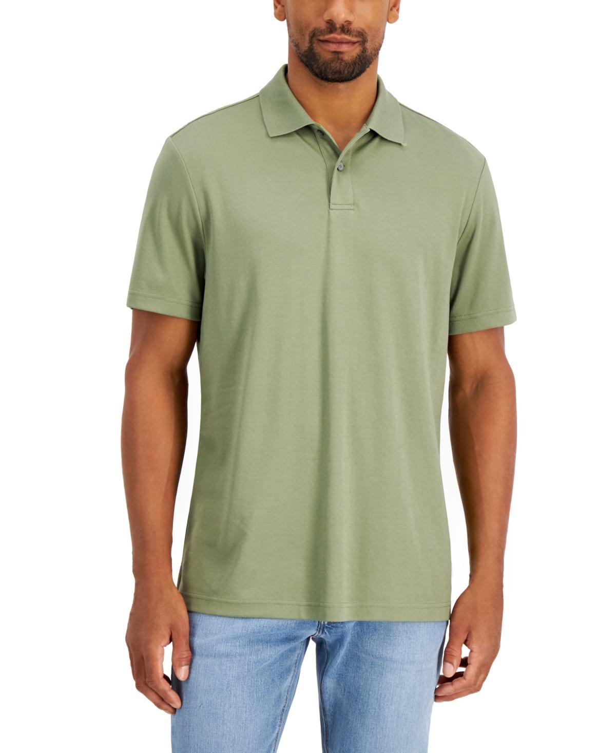 Alfani Mens Regular-Fit Solid Supima Blend Cotton Polo Shirt, Created for Macys Product Image