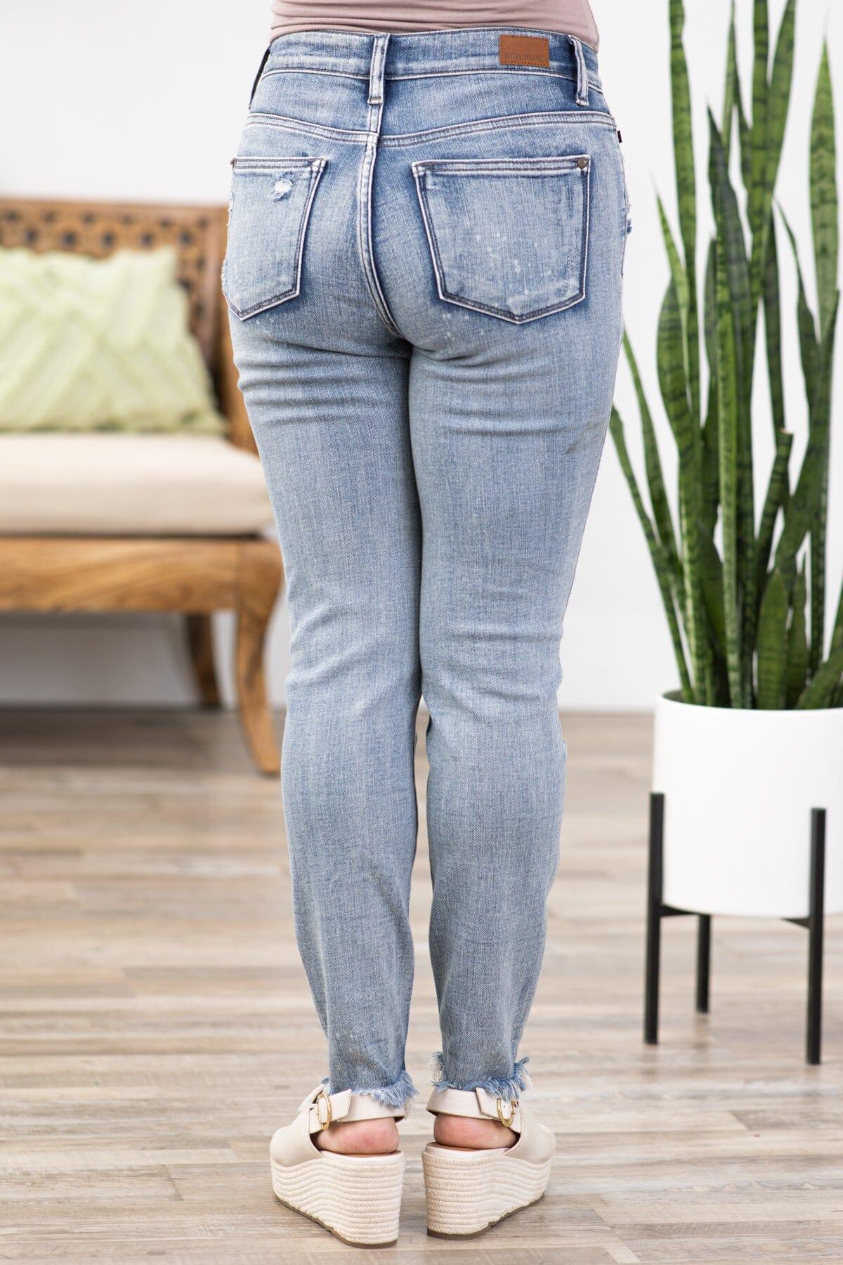 Judy Blue Distressed Button Fly Jeans Product Image