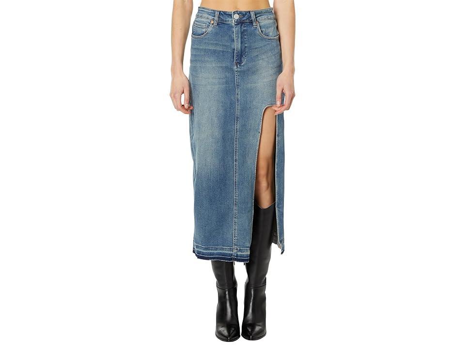 Blank NYC Denim Skirt with High Slit and Released Hem Finish in Shape Up (Shape Up) Women's Skirt product image