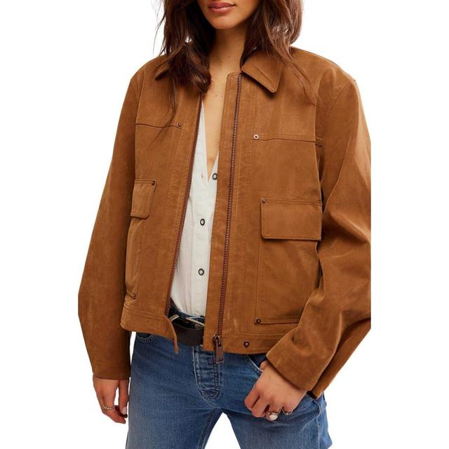 Blair Faux Suede Jacket In Caramel Product Image