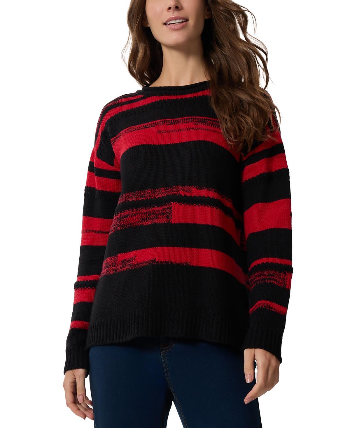 Jones New York Womens Color-Blocked Drop-Shoulder Sweater Product Image